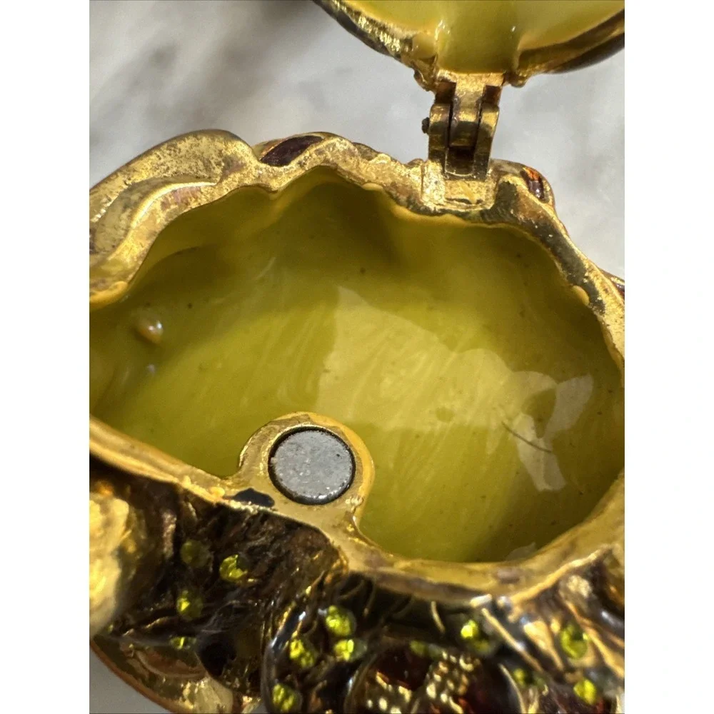 Green Snake On Coins Trinket Box Austrian Crystals Hand Made Swarovski Crystal